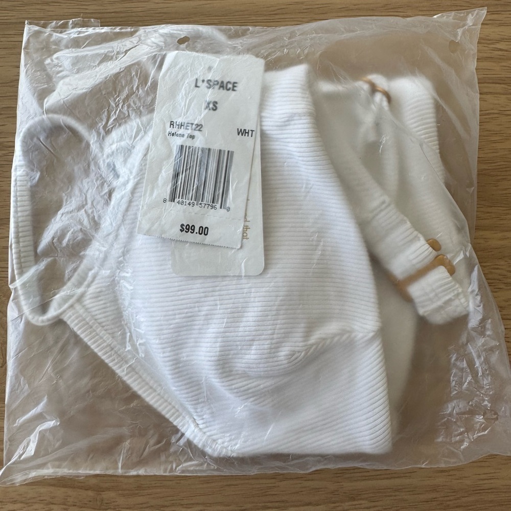 L*SPACE Helena Ribbed Bikini Top White - Picture 10 of 11